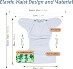 Baby Cloth Nappies Babies 10 Pack Washable Nappies Diapers 5 Cloth Diapers & 5 Reusable Nappies Inserts Adjustable Super Absorbent Pocket Nappy Infants (Gray Unicorn Flamingo Rabbit Lemon) - Image 3